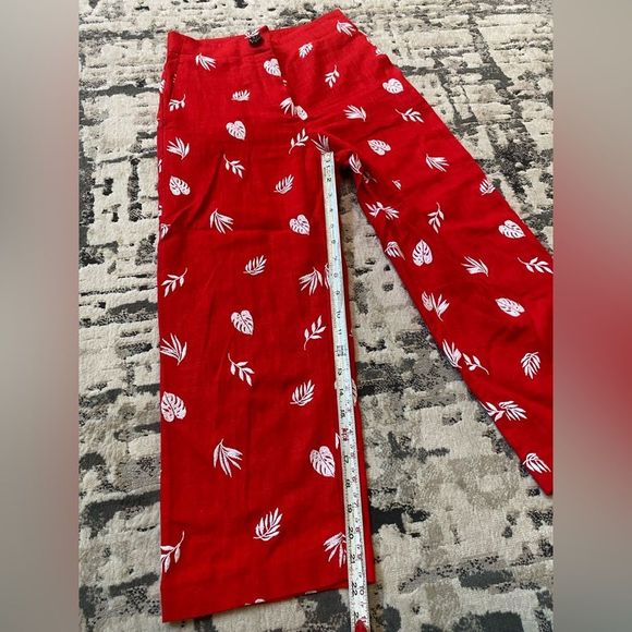 Anne Taylor Linen Pants Red Leaf Womens 00P - Picture 9 of 9
